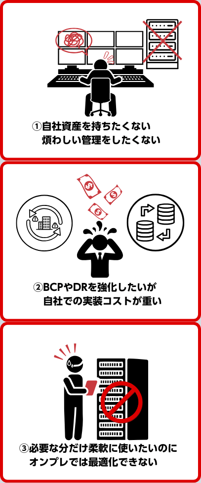 よくあるお悩み3選(運用負荷の軽減・運用負荷の軽減・資源量の柔軟な変更と最適化)